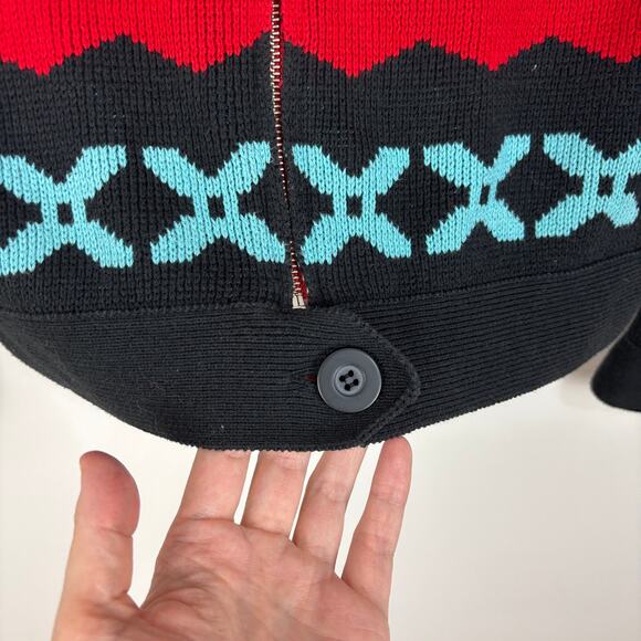 Pendleton Vintage Sweater Jacket Full Zip Small 100% Cotton Southwest turquoise - Picture 8 of 10